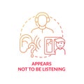 Appears not to be listening concept icon Royalty Free Stock Photo