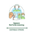 Appears not to be listening concept icon
