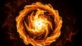 Appears to form a dynamic vortex with strands of flame twisting Royalty Free Stock Photo