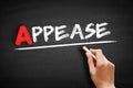 Appease text on blackboard Royalty Free Stock Photo