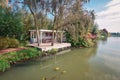 Beautiful gazebo along the canal