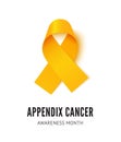 Appendix cancer awareness ribbon vector illustration isolated on white background