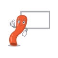 Appendix cartoon design with Thumbs up finger bring a white board