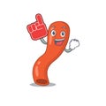 Appendix in cartoon drawing character design with Foam finger
