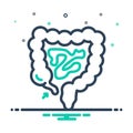 Mix icon for Appendix, intestine and appendicitis Royalty Free Stock Photo