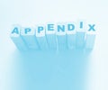 appendix word written on wood block. appendix text on table, concept Royalty Free Stock Photo