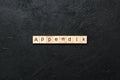 appendix word written on wood block. appendix text on table, concept Royalty Free Stock Photo