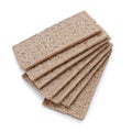 Appetising crispbread with bran of white background Royalty Free Stock Photo