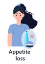 Appetite loss icon vector. Gastritis symptoms info-graphics in flat style. Sign of anorexia illustrationgastroenterology