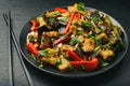 Appetizer - asian salad with eggplants, paprika and garlic .