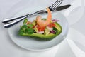 Appetizer of avocado with prawns Royalty Free Stock Photo