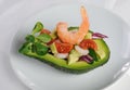 Appetizer of avocado with prawns Royalty Free Stock Photo