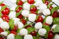 Appetizer. baby mozzarella with cherry tomatoes