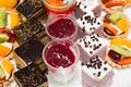 Appetizer catering Many small desserts Royalty Free Stock Photo