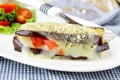 Appetizer eggplant parmigiana with cheese Royalty Free Stock Photo