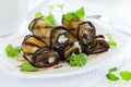 Appetizer of eggplant rolls Royalty Free Stock Photo