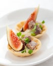 Appetizer with fig and pate