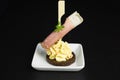 Appetizer with ham and cream cheese Royalty Free Stock Photo