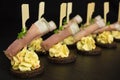Appetizer with ham and cream cheese Royalty Free Stock Photo