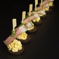 Appetizer with ham and cream cheese Royalty Free Stock Photo