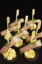 Appetizer with ham and cream cheese Royalty Free Stock Photo