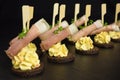 Appetizer with ham and cream cheese Royalty Free Stock Photo