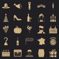 Appetizer icons set, simple style