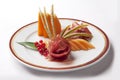 Appetizer Parma ham and melon with currants Royalty Free Stock Photo
