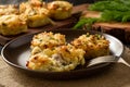 Appetizer - potato muffins with chicken meat and cheese.