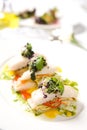 Appetizer of roasted fish and vegetables Royalty Free Stock Photo