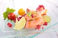 Appetizer, salmon and vegetables Royalty Free Stock Photo
