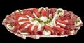 Appetizer Traditional Garnished Gourmet Savory Welcome Dish Isolated on Black Background