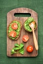 Appetizers bread with pesto sauce Royalty Free Stock Photo