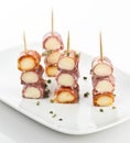 Gourmet Meat And Salami Rolls With Cheese