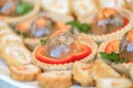 Appetizers with pork jelly and pastry Royalty Free Stock Photo