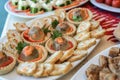 Appetizers with pork jelly and pastry Royalty Free Stock Photo