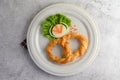 Appetizers of Pretzel on white dish Royalty Free Stock Photo