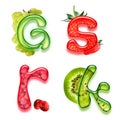 Appetizing alphabet 3 Royalty Free Stock Photo