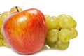 Appetizing apple with grapes Royalty Free Stock Photo