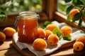 Appetizing apricot jam the kitchen jelly organic fresh rustic