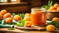 Appetizing apricot jam the kitchen jelly organic fresh rustic food marmalade