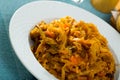 Appetizing braised cabbage with carrot