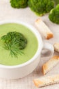 Appetizing broccoli soup super food recipe in a