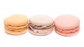 Appetizing cakes macaroons, isolate, close up Royalty Free Stock Photo