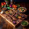 chicken kebabkebab with vegetables