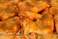 Appetizing chicken legs in a juicy spicy sauce are prepared Royalty Free Stock Photo