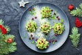 Appetizing Christmas canapes