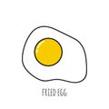 Appetizing cooked fried egg.