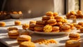 Appetizing cookies on a plate sweet fresh biscuit breakfast dessert eating yummy