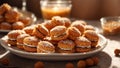 Appetizing cookies on a plate sweet fresh biscuit breakfast dessert pastry yummy